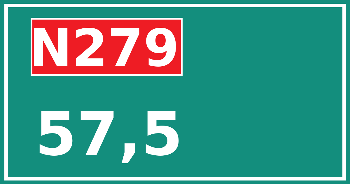 Hectometerbord N279 57,5