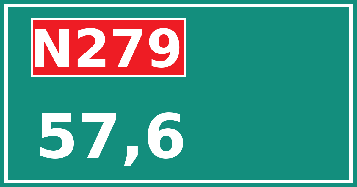 Hectometerbord N279 57,6