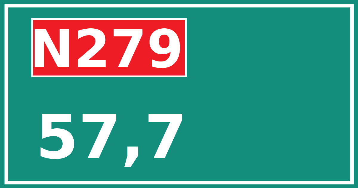 Hectometerbord N279 57,7