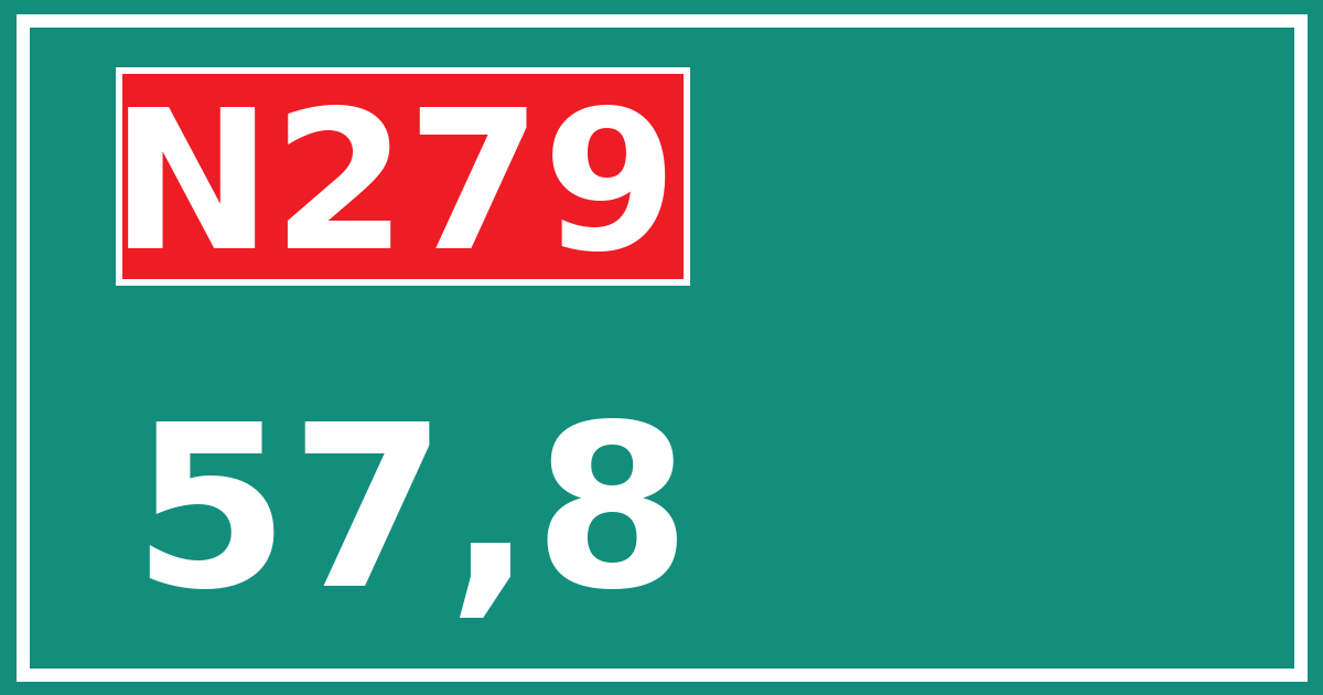 Hectometerbord N279 57,8
