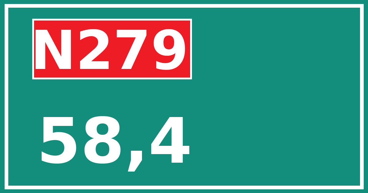 Hectometerbord N279 58,4