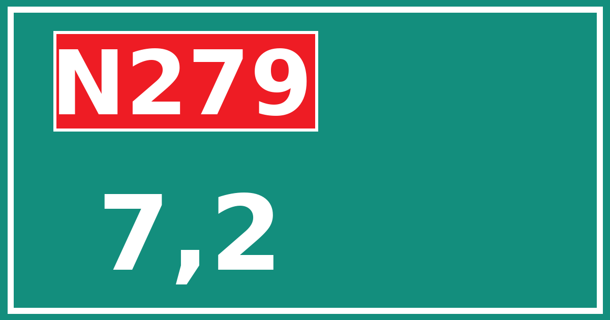 Hectometerbord N279 7,2