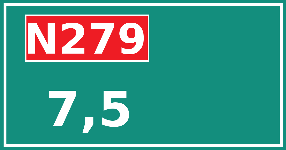 Hectometerbord N279 7,5