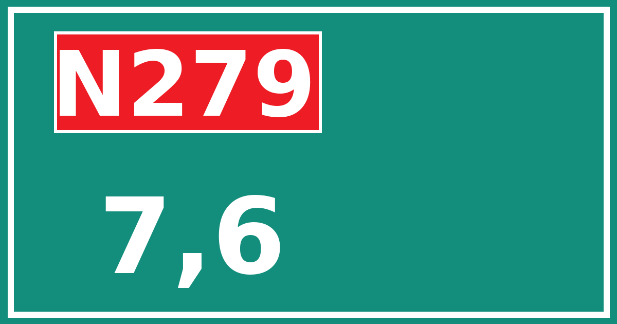 Hectometerbord N279 7,6