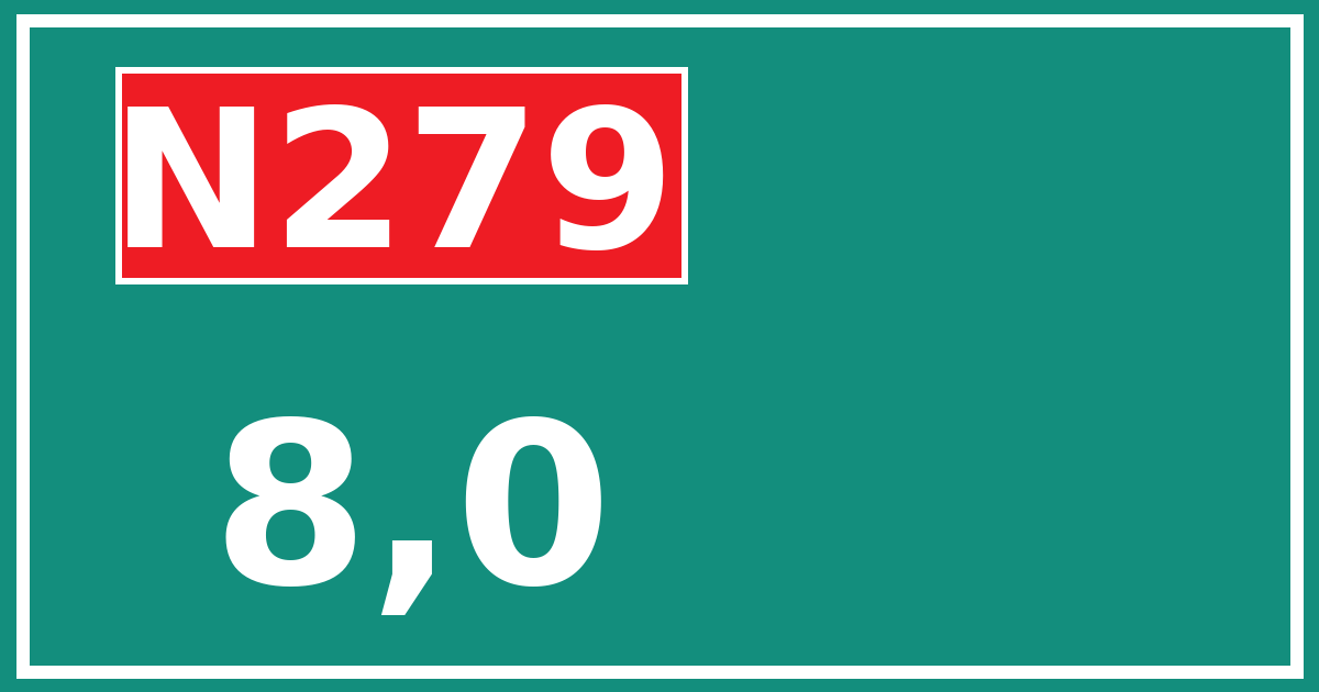 Hectometerbord N279 8,0