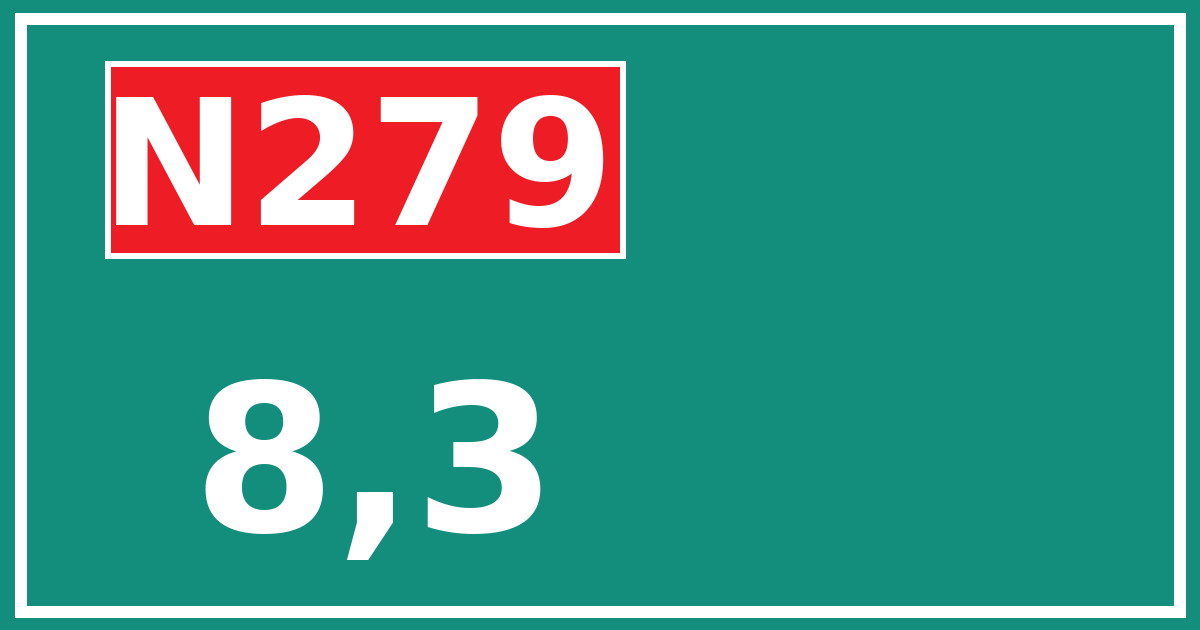 Hectometerbord N279 8,3