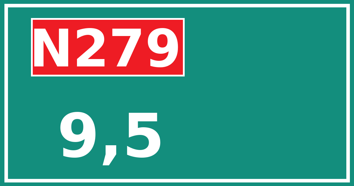 Hectometerbord N279 9,5