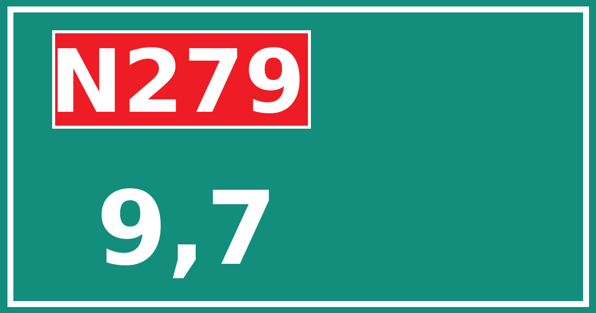 Hectometerbord N279 9,7