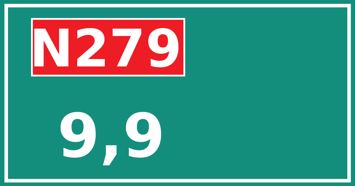 Hectometerbord N279 9,9