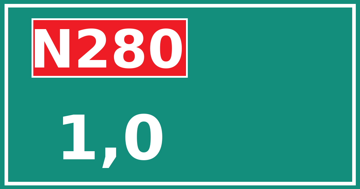 Hectometerbord N280 1,0