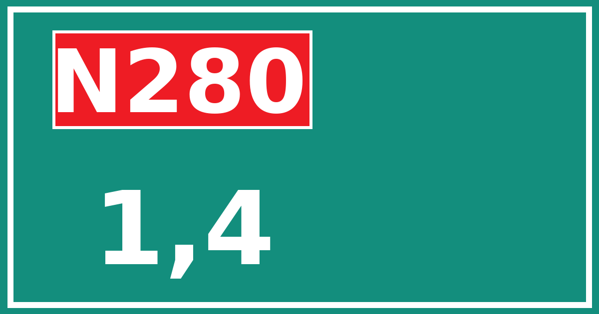 Hectometerbord N280 1,4