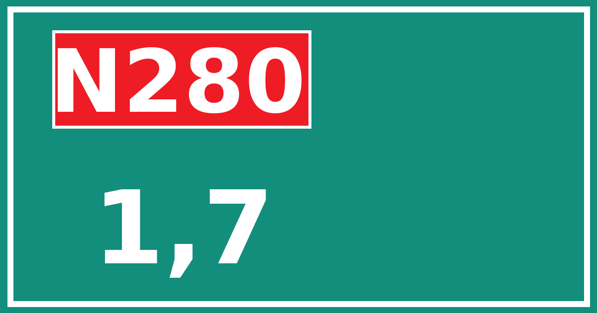 Hectometerbord N280 1,7