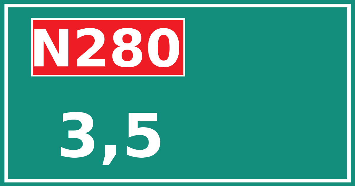 Hectometerbord N280 3,5