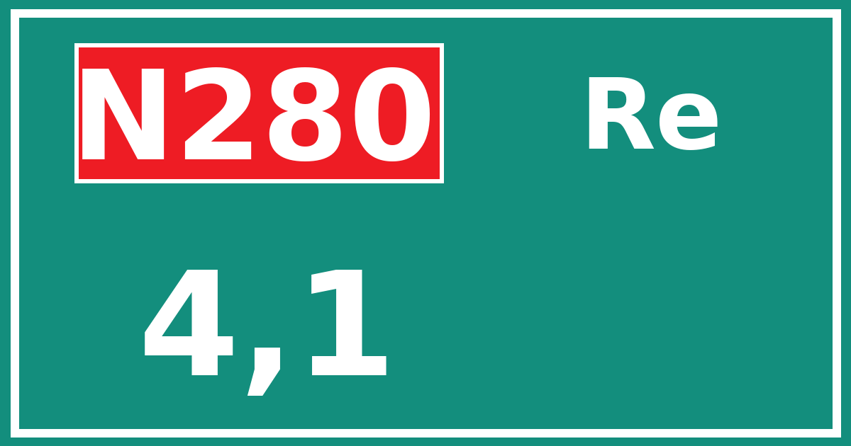 Hectometerbord N280 4,1 zijde Re