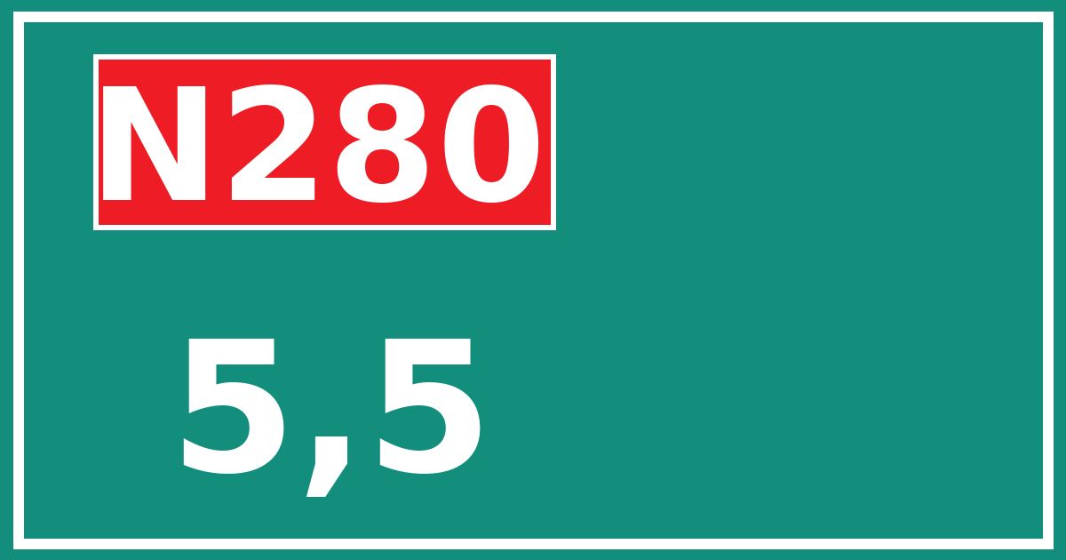 Hectometerbord N280 5,5