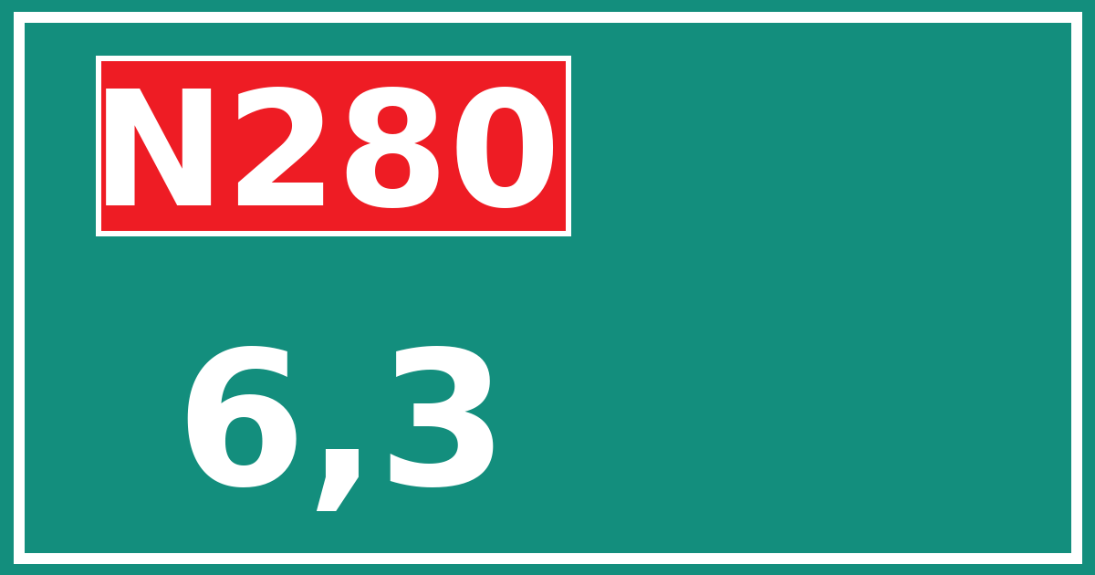 Hectometerbord N280 6,3
