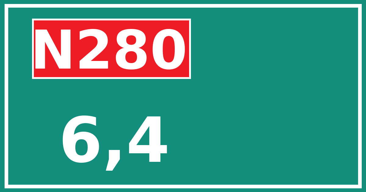 Hectometerbord N280 6,4