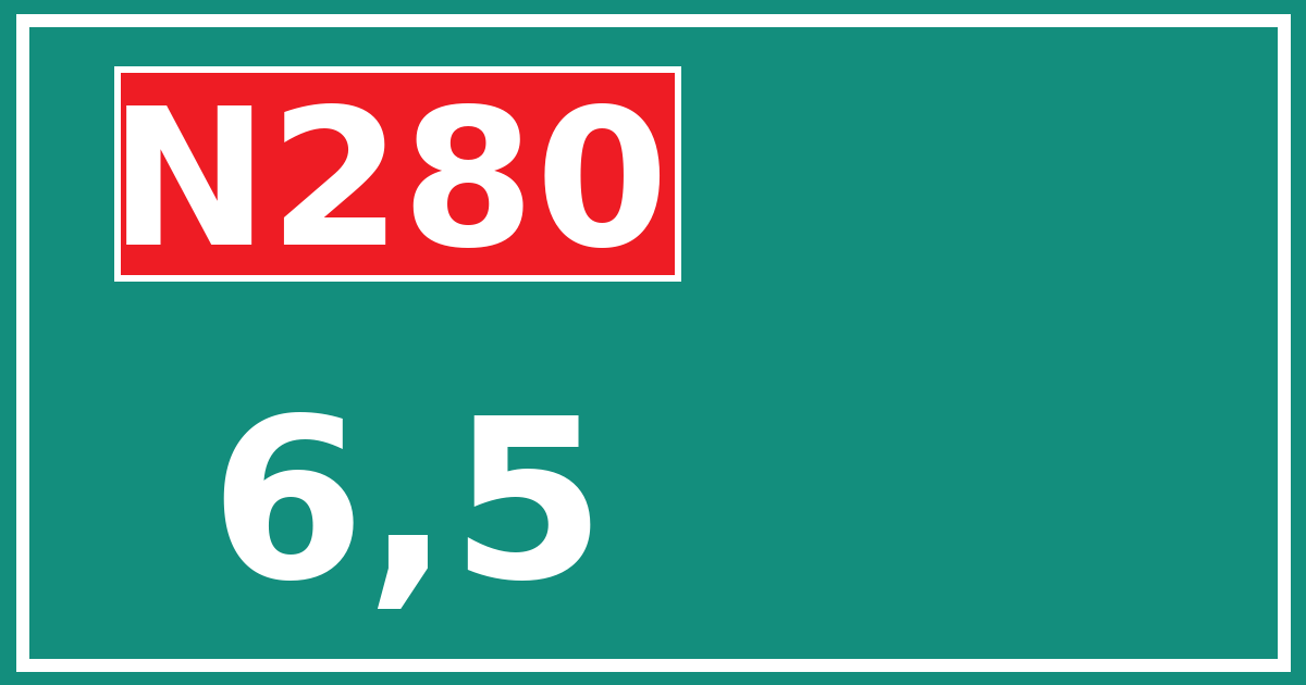 Hectometerbord N280 6,5