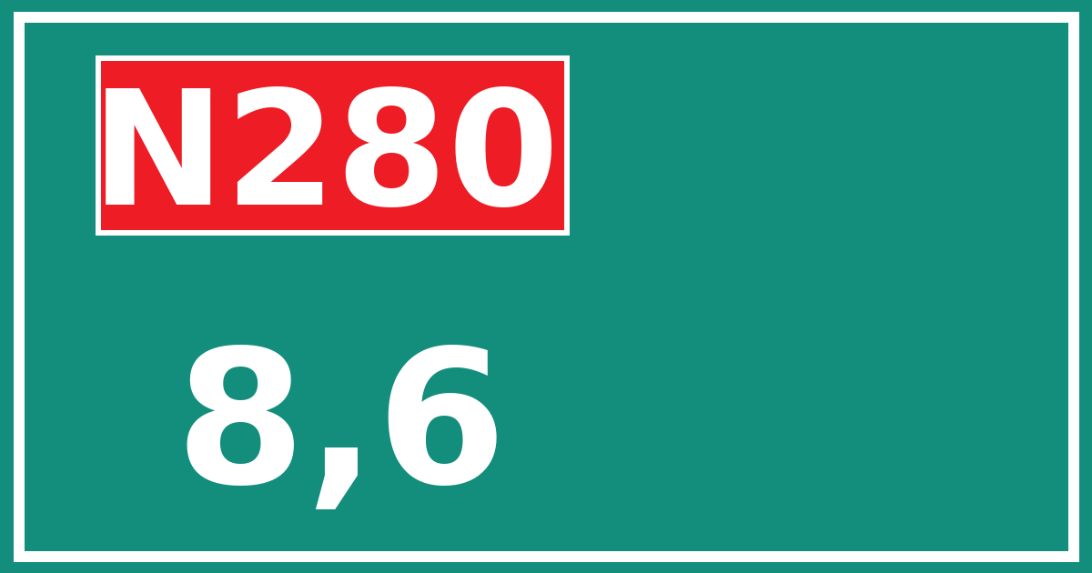 Hectometerbord N280 8,6