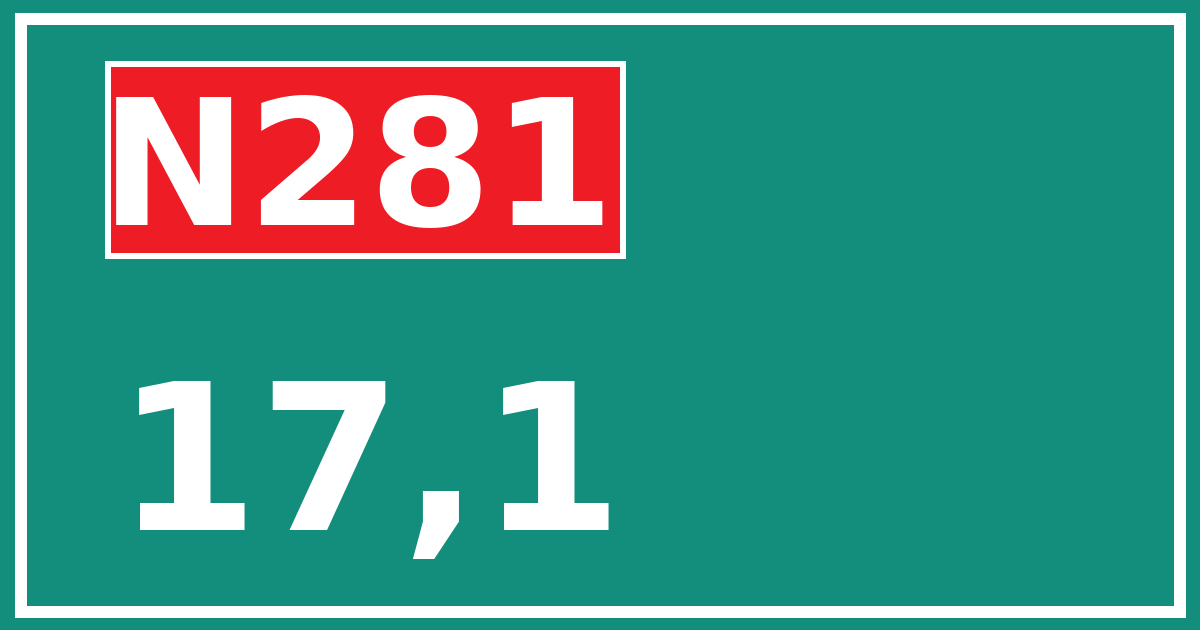 Hectometerbord N281 17,1