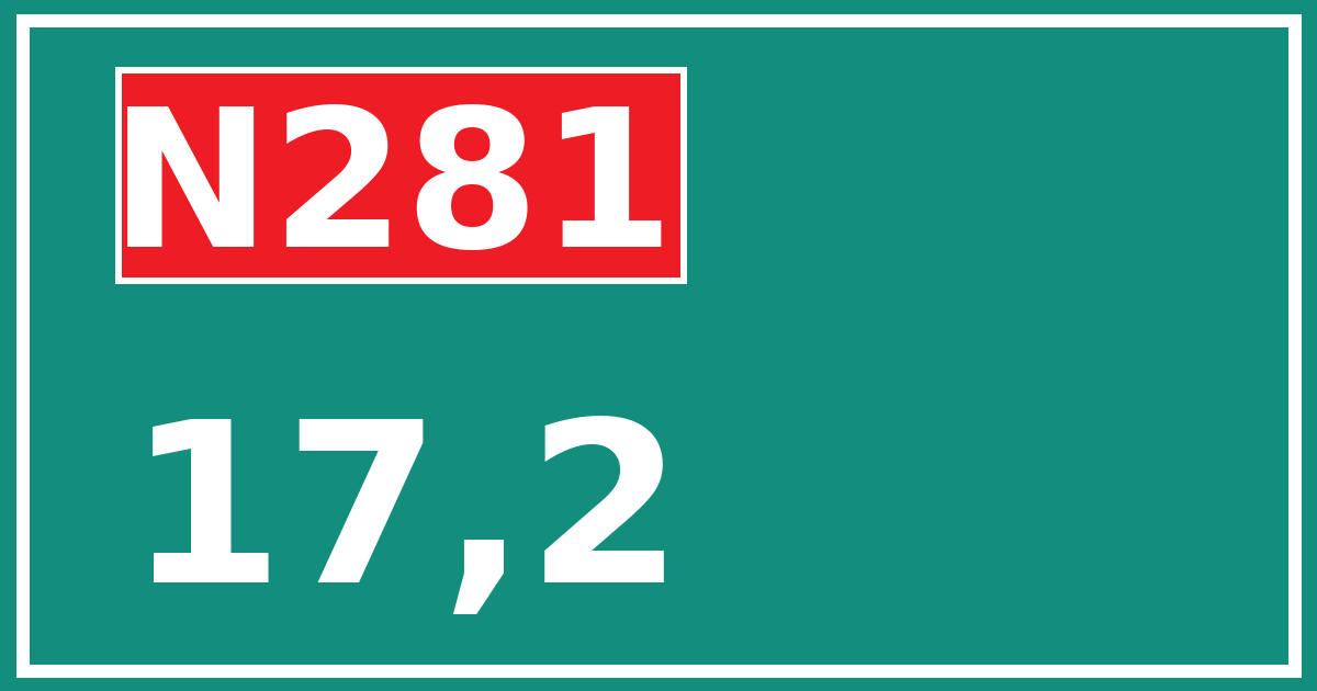 Hectometerbord N281 17,2