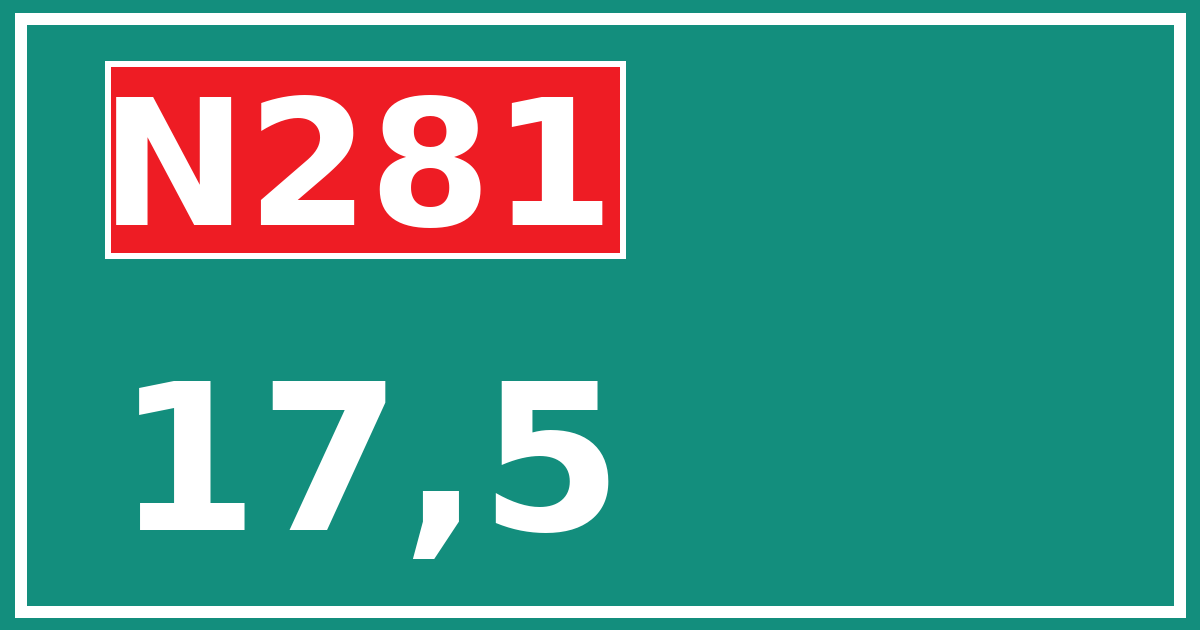 Hectometerbord N281 17,5
