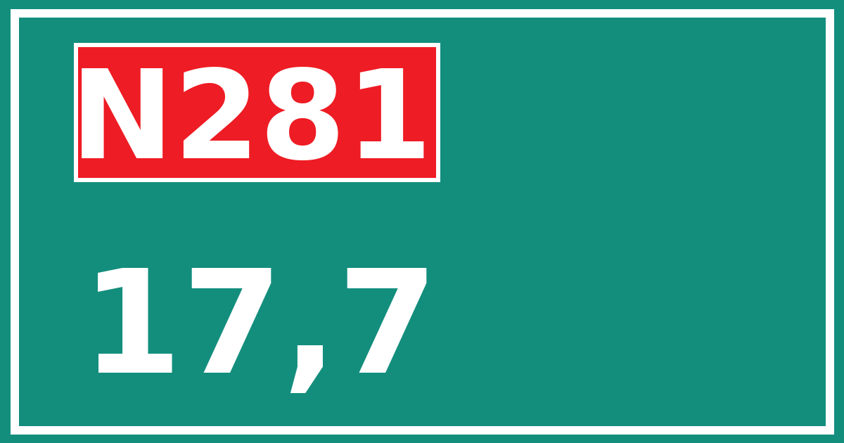 Hectometerbord N281 17,7