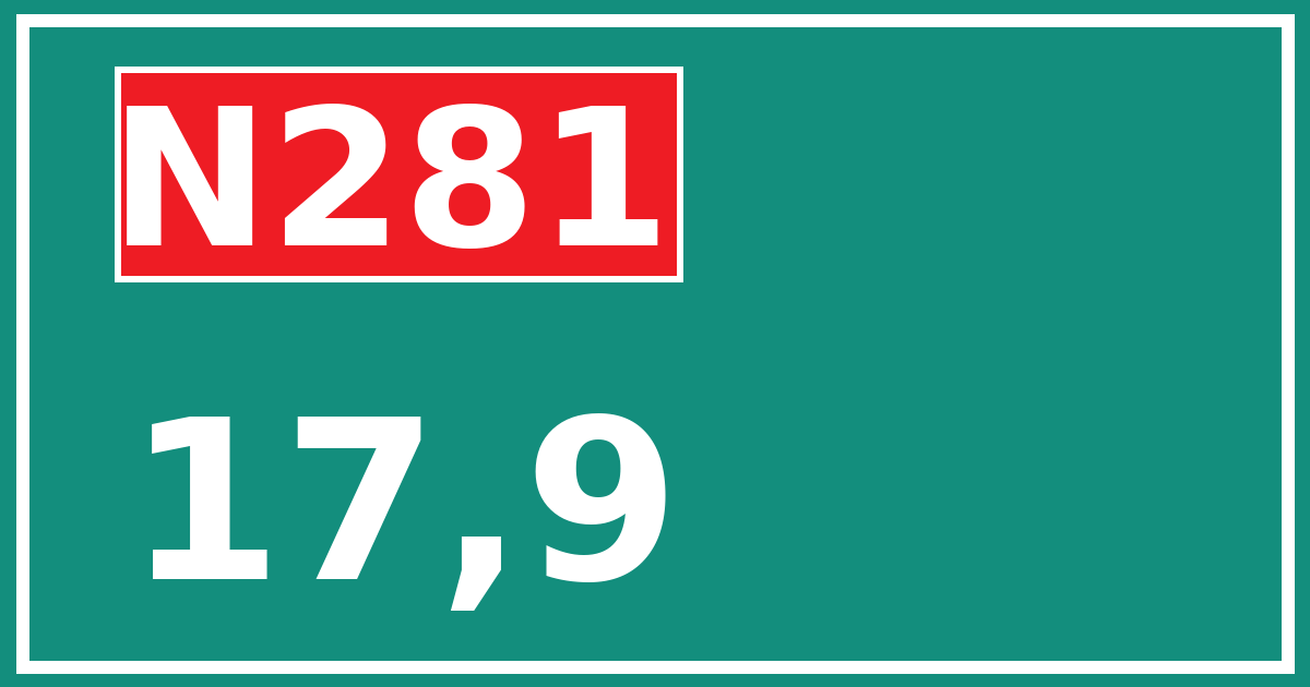 Hectometerbord N281 17,9