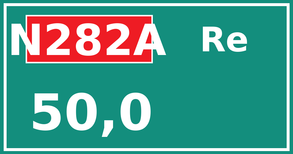 Hectometerbord N282A 50,0 zijde Re