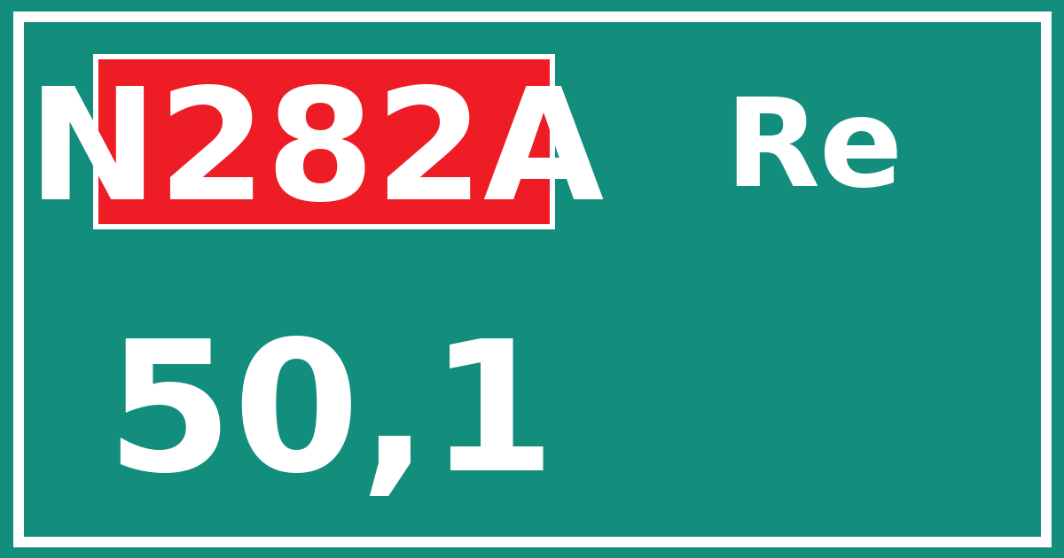 Hectometerbord N282A 50,1 zijde Re