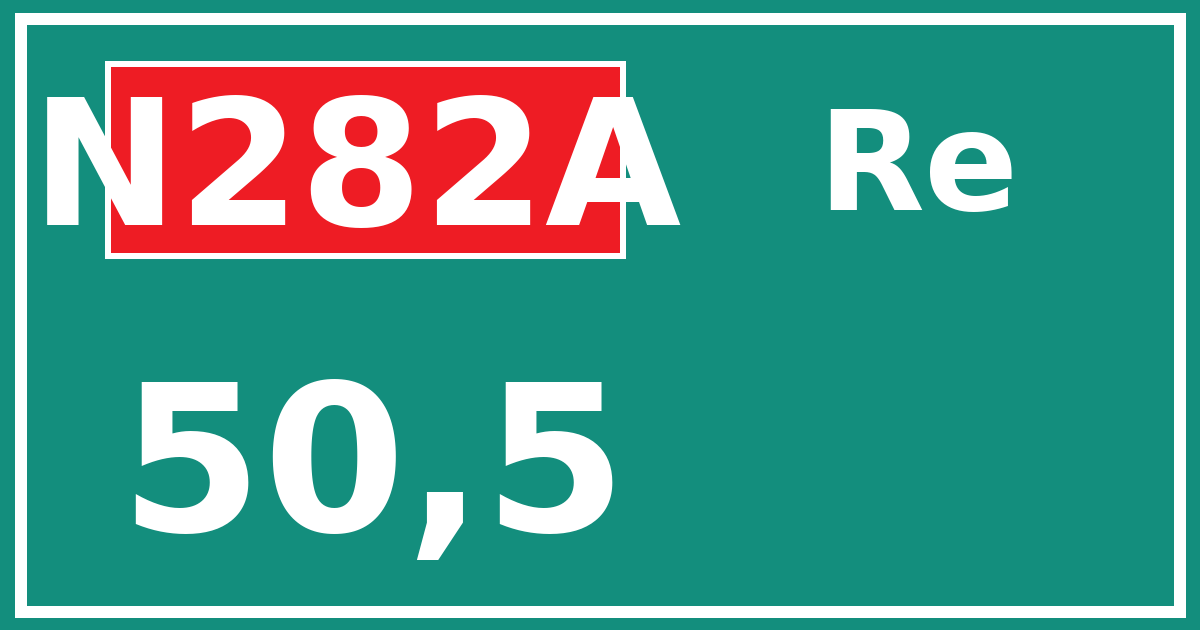 Hectometerbord N282A 50,5 zijde Re