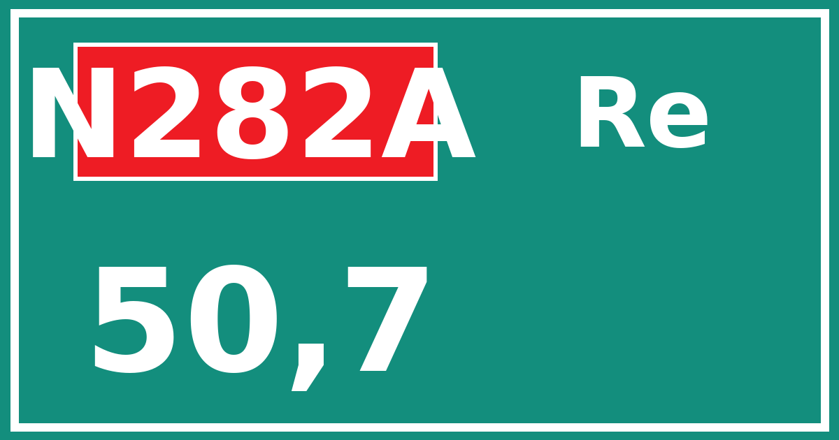 Hectometerbord N282A 50,7 zijde Re