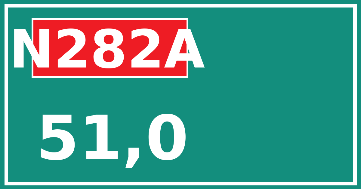 Hectometerbord N282A 51,0