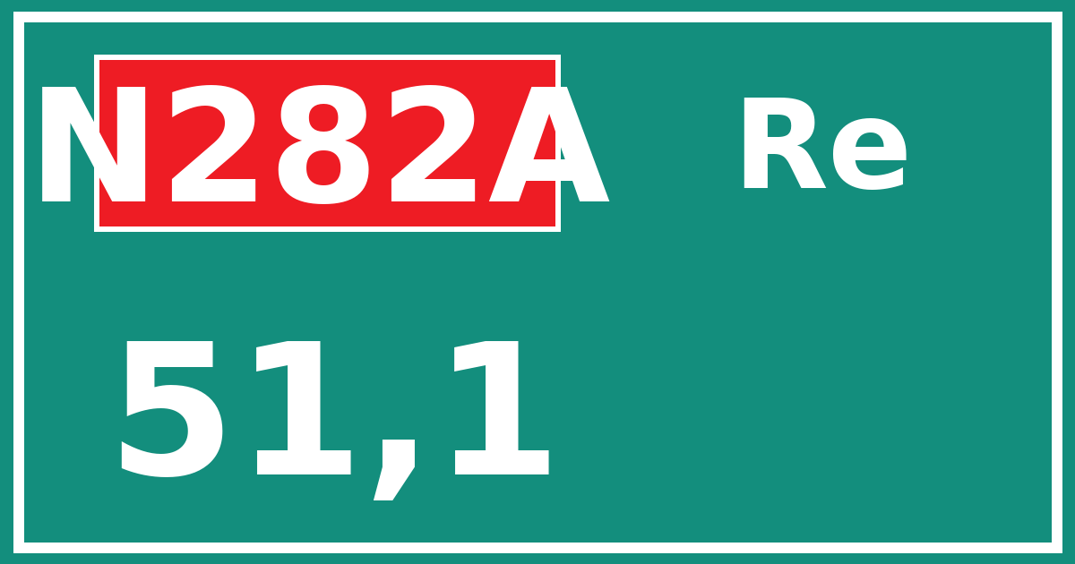 Hectometerbord N282A 51,1 zijde Re