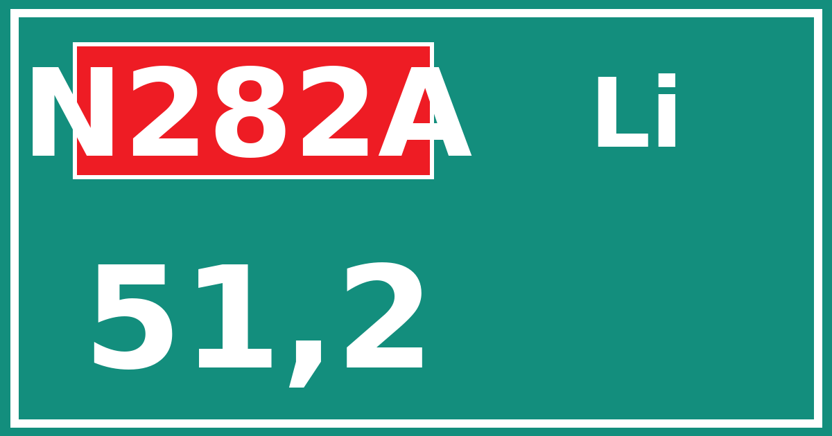 Hectometerbord N282A 51,2 zijde Li
