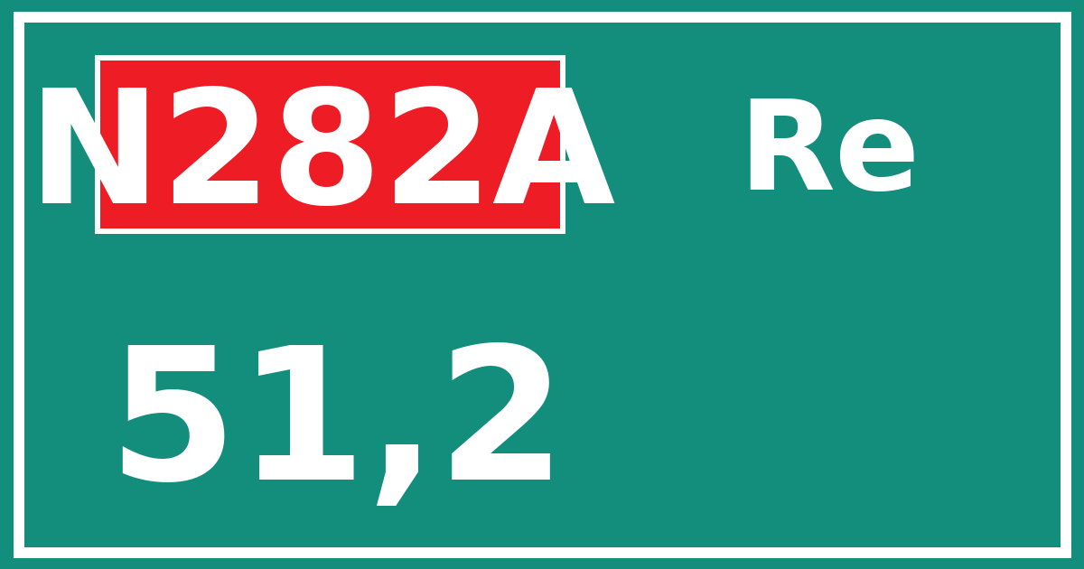 Hectometerbord N282A 51,2 zijde Re