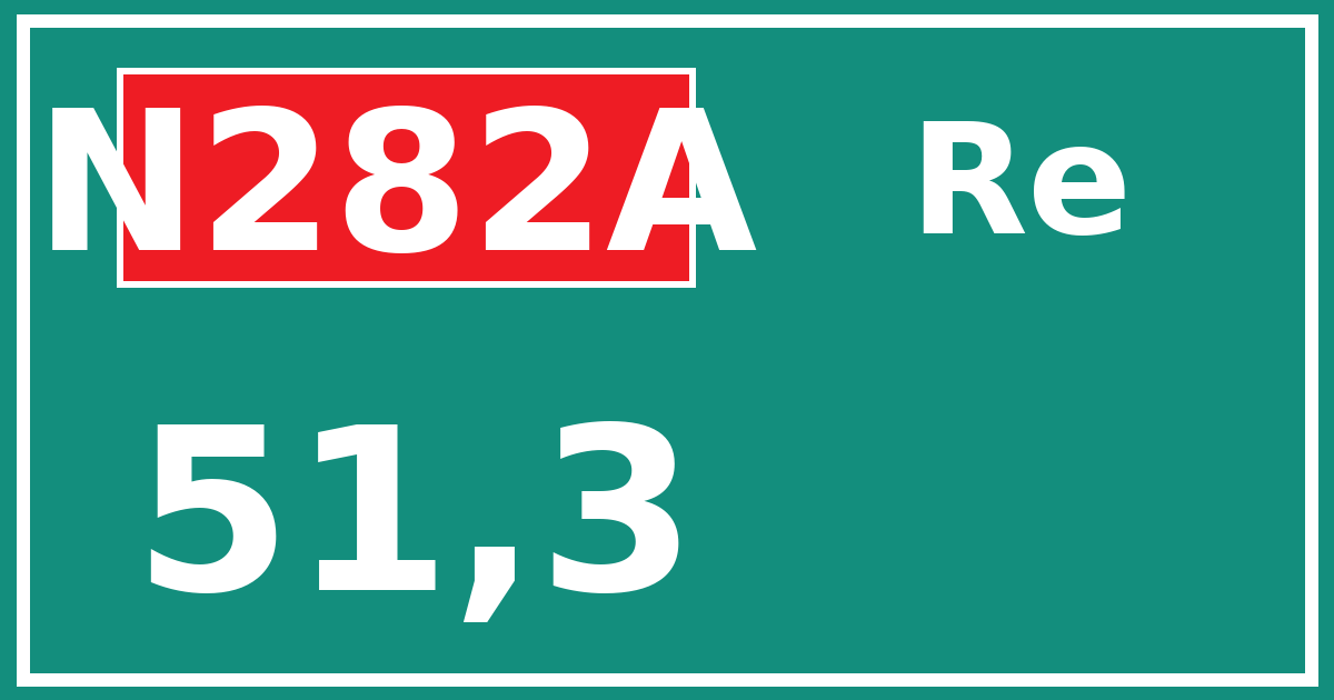 Hectometerbord N282A 51,3 zijde Re