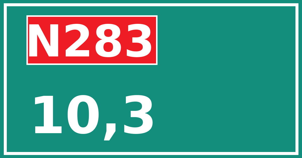 Hectometerbord N283 10,3