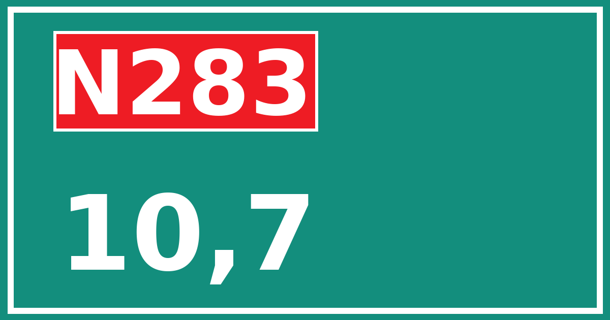 Hectometerbord N283 10,7