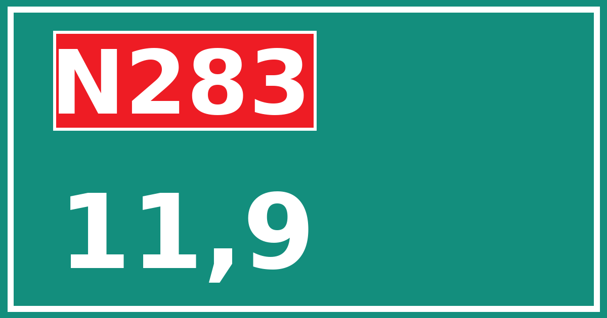 Hectometerbord N283 11,9