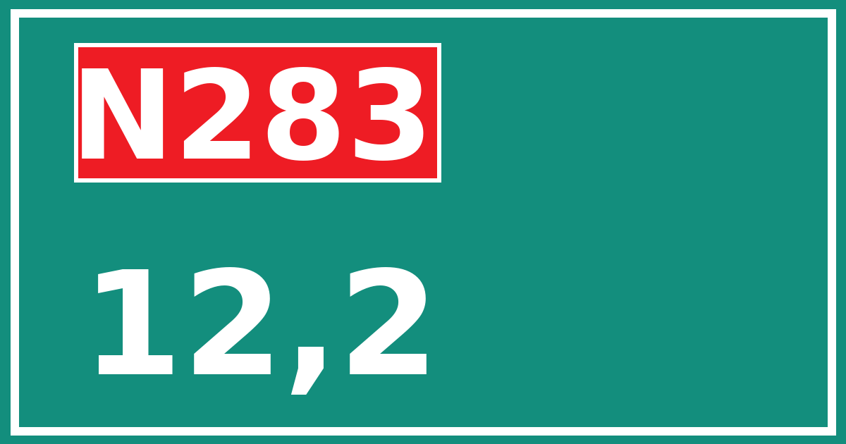 Hectometerbord N283 12,2