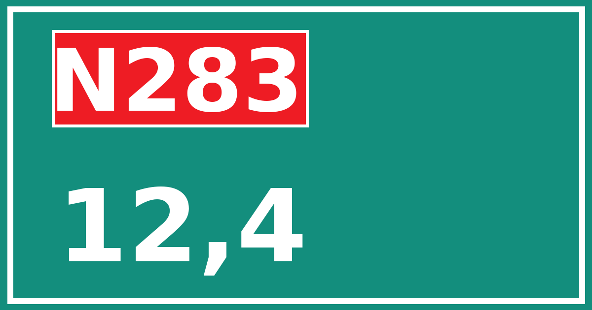 Hectometerbord N283 12,4