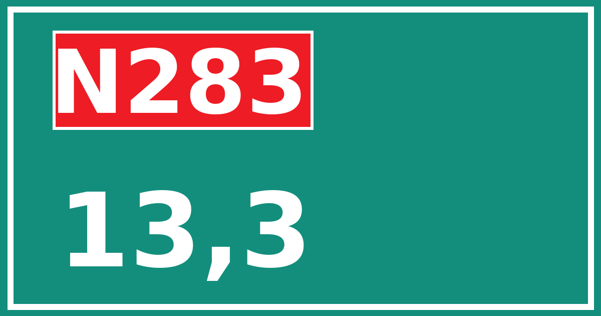 Hectometerbord N283 13,3