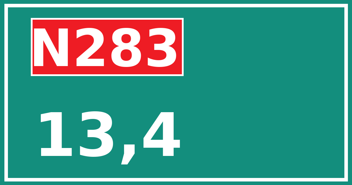 Hectometerbord N283 13,4