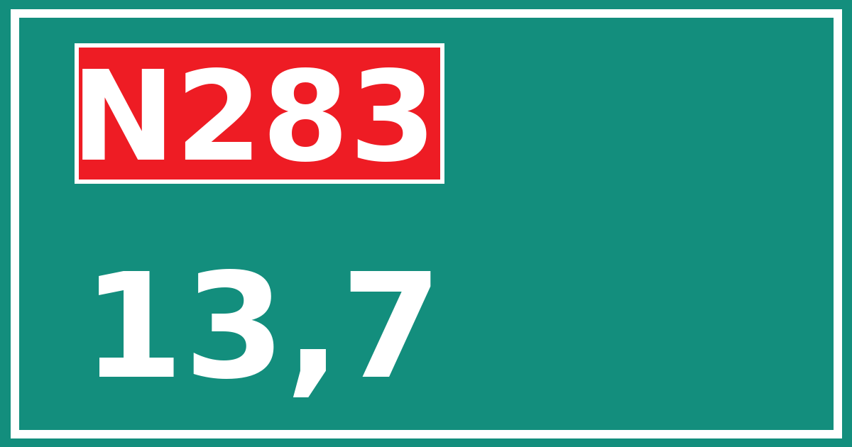 Hectometerbord N283 13,7