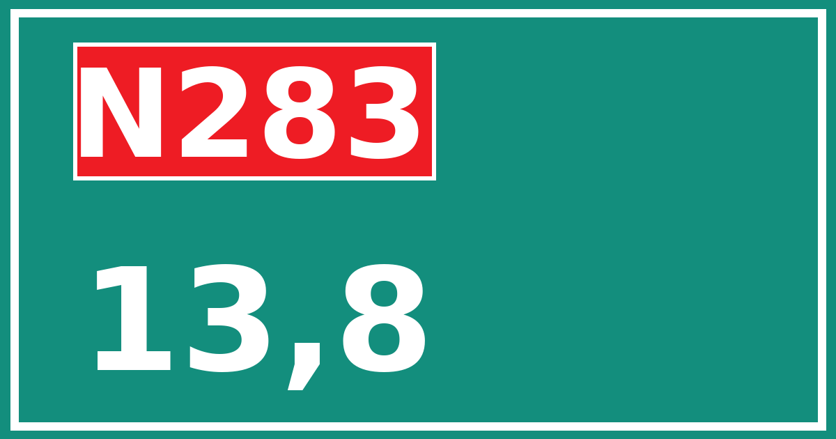 Hectometerbord N283 13,8