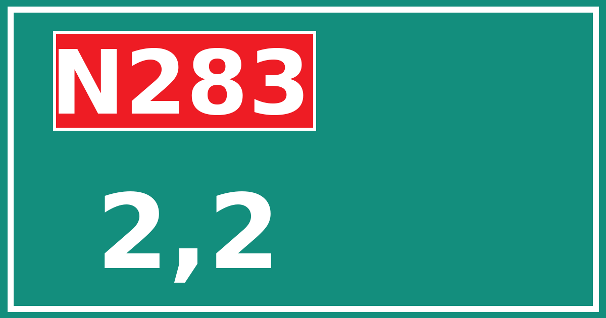 Hectometerbord N283 2,2