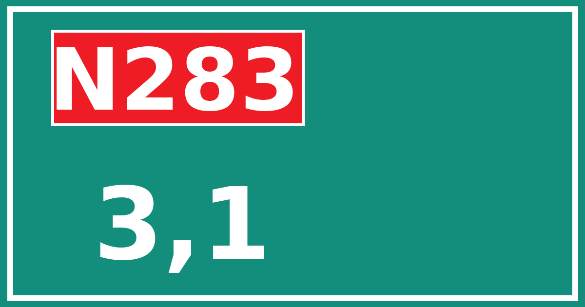 Hectometerbord N283 3,1
