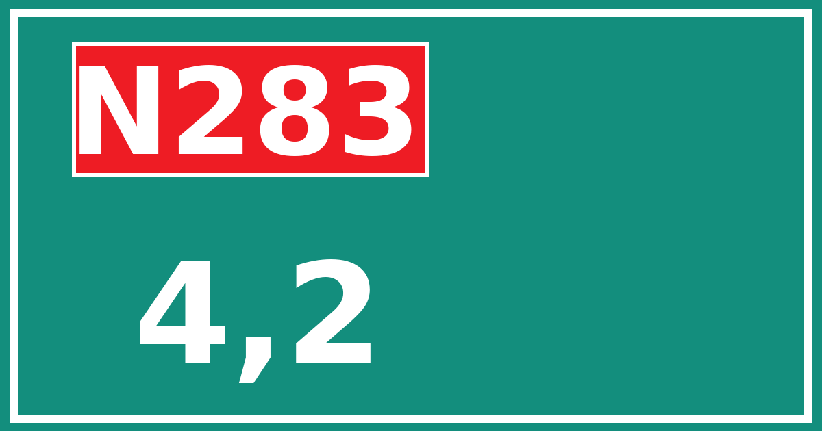 Hectometerbord N283 4,2
