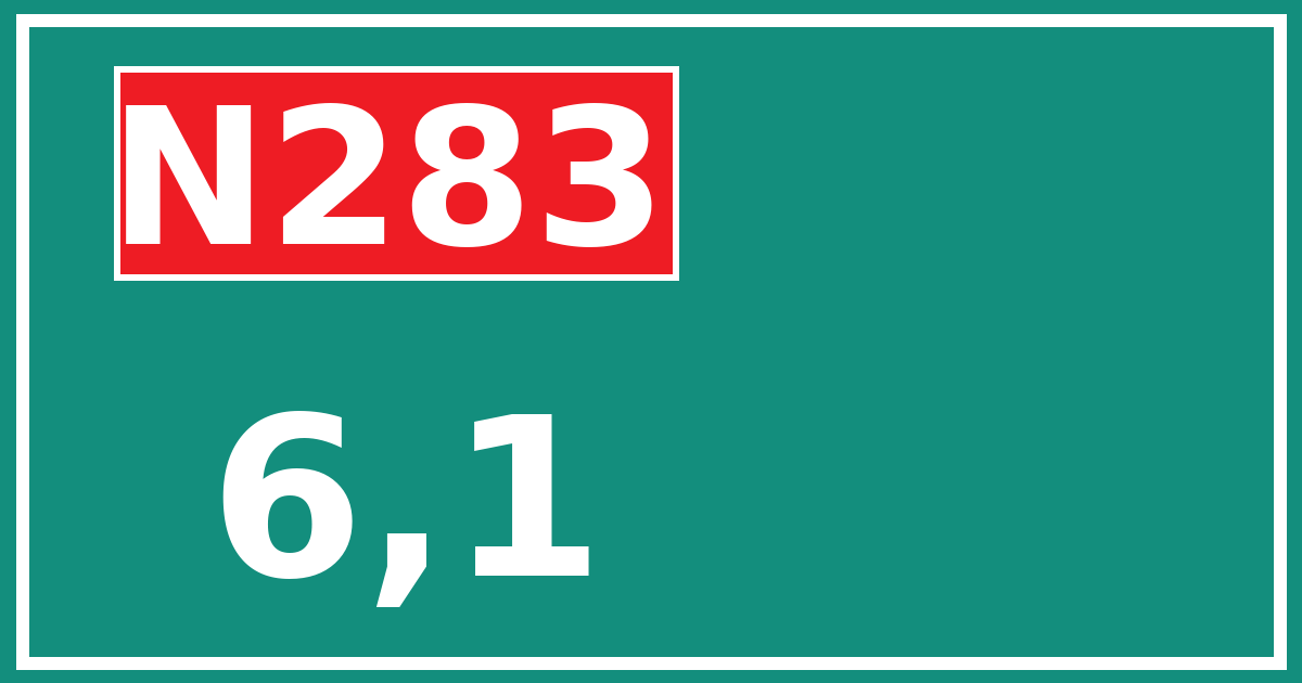 Hectometerbord N283 6,1